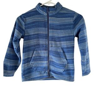 Eddie Bauer Kids Blue Striped Fleece Jacket - XS (5/6)